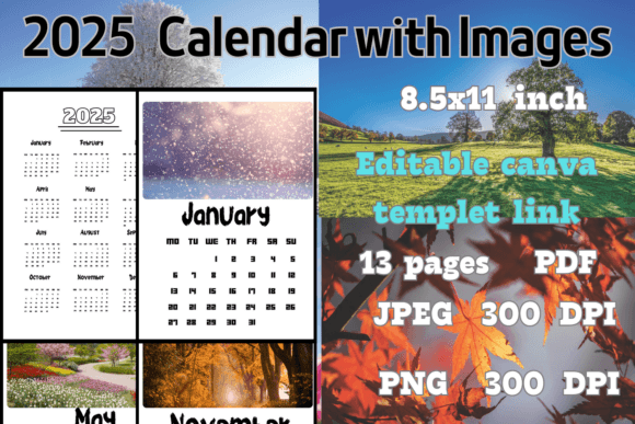 Download 2025 Calendar Template with Nature Image - Premium Resources